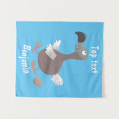 Funny dodo bird cartoon illustratie wandkleed (Voorkant (horizontaal))