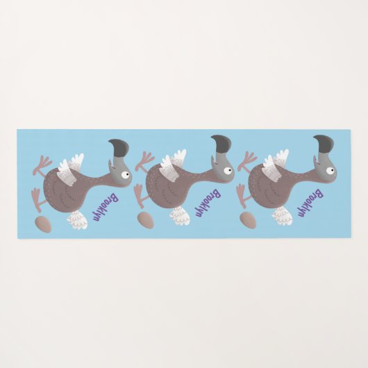 Funny dodo bird cartoon illustratie yogamat (Achterkant (horizontaal))
