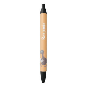 Funny dodo bird cartoon illustratie zwarte inkt pen