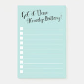 Funny Doe het al klaar | Gepersonaliseerd | Aqua Post-it® Notes (Voorkant)
