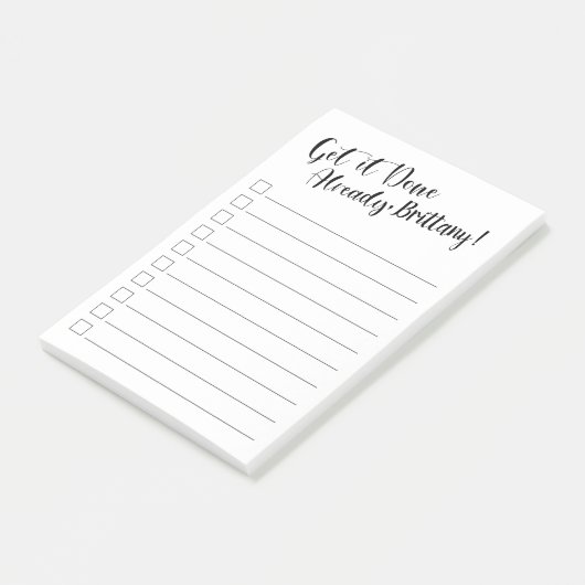 Funny Doe het al klaar | Gepersonaliseerd Post-it® Notes (Schuin)