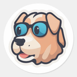 Funny dog1 ronde sticker