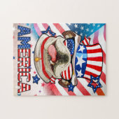 Funny Dog 4 juli Legpuzzel (Horizontaal)