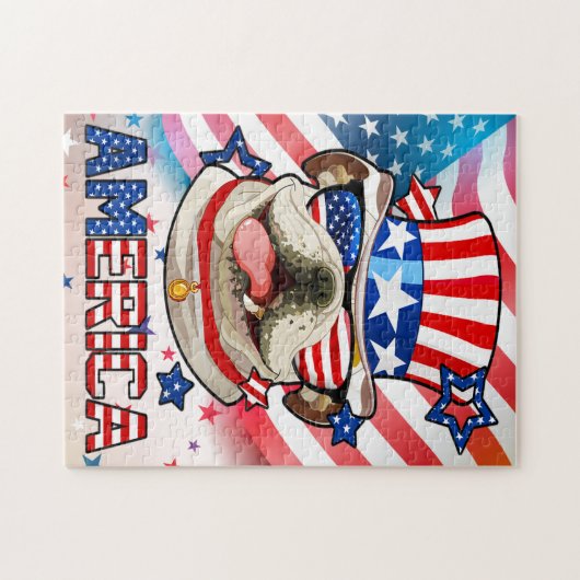 Funny Dog 4 juli Legpuzzel (Horizontaal)