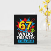 Funny Dog 6 7 Walks This Week Slang Meme Six Seven Kaart (Gele Bloem)