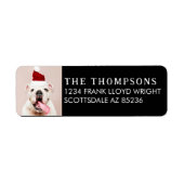 Funny Dog Afbeelding Christmas Kaart Retouradres Etiket (Voorkant)