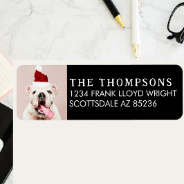 Funny Dog Afbeelding Christmas Kaart Retouradres Etiket