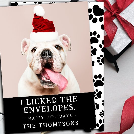 Funny Dog Afbeelding gepersonaliseerde kerstfoto Feestdagenkaart