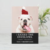 Funny Dog Afbeelding gepersonaliseerde kerstfoto Feestdagenkaart (Staand voorkant)
