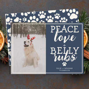 Funny Dog Afbeelding Personaliseer Blue Christmas Feestdagenkaart