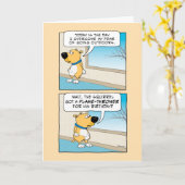 Funny Dog Afraid of Squirrel Birthday Kaart (Gele Bloem)