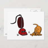 Funny Dog Afraid of Vacuum Cleaner Briefkaart (Voorkant / Achterkant)