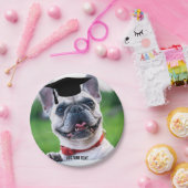 Funny Dog Afstuderen French BullDog Custom Photo Papieren Bordje (Feest)