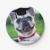 Funny Dog Afstuderen French BullDog Custom Photo Papieren Bordje (Voorkant)