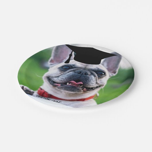 Funny Dog Afstuderen French BullDog Custom Photo Papieren Bordje (Gekanteld)