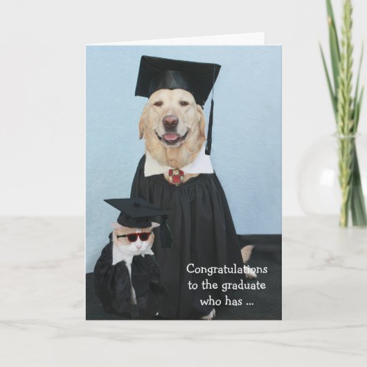 Funny Dog Afstuderen Kaart (Voorkant)