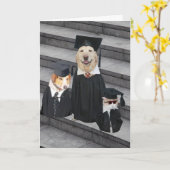 Funny Dog Afstuderen Kaart (Gele Bloem)