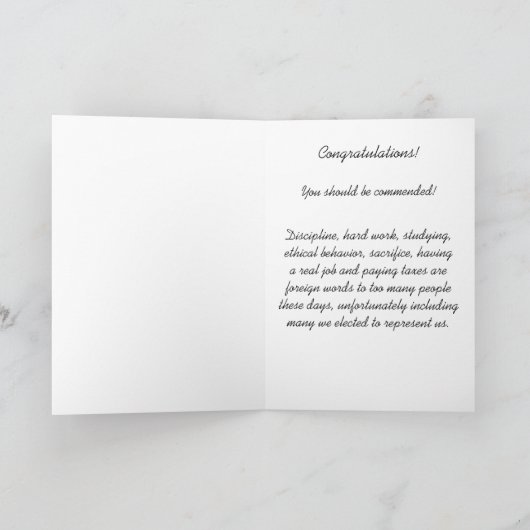 Funny Dog Afstuderen Kaart (Binnen)