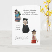Funny Dog Afstuderen Kaart (Gele Bloem)