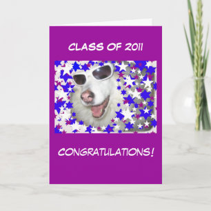 Funny Dog Afstuderen op Paarse Kaart