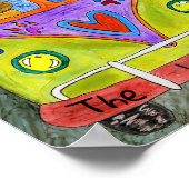 Funny Dog and Cat Driving a Bus Poster (Hoek)