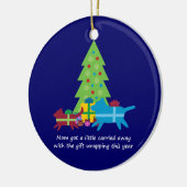 Funny Dog and Cat Kerstmis Presents Keramisch Ornament (Links)