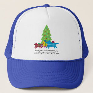 Funny Dog and Cat Kerstmis Presents Trucker Pet