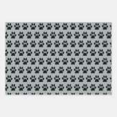 Funny Dog and Paw Prints Wrapping Paper Set of 3 (Voorkant 3)