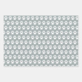 Funny Dog and Paw Prints Wrapping Paper Set of 3 (Voorkant 2)