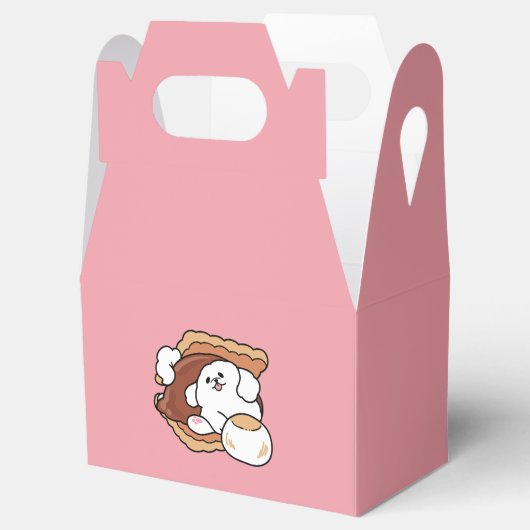 Funny Dog and S’more Design – Kawaii Pet Lover Pun Bedankdoosjes (Geopend)