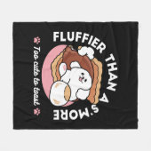 Funny Dog and S’more Design – Kawaii Pet Lover Pun Fleece Deken (Voorkant (Horizontaal))