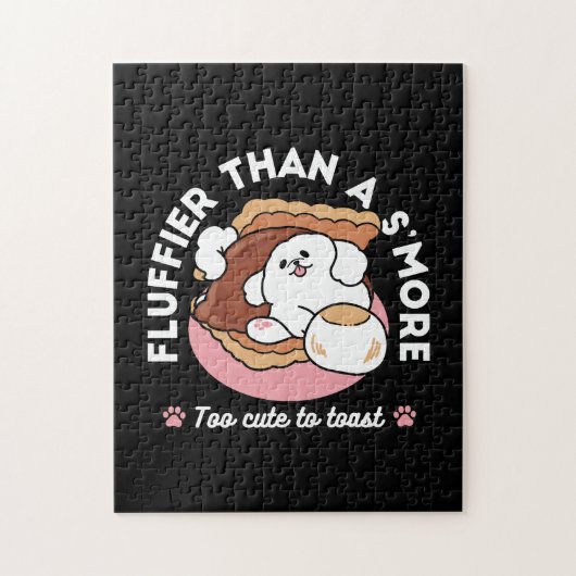 Funny Dog and S’more Design – Kawaii Pet Lover Pun Legpuzzel (Verticaal)
