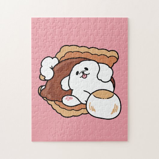 Funny Dog and S’more Design – Kawaii Pet Lover Pun Legpuzzel (Verticaal)