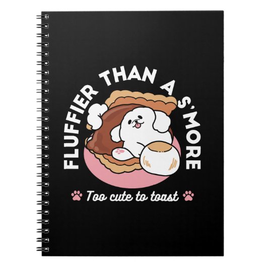 Funny Dog and S’more Design – Kawaii Pet Lover Pun Notitieboek (Voorkant)