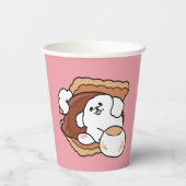 Funny Dog and S’more Design – Kawaii Pet Lover Pun Papieren Bekers (Achterkant)