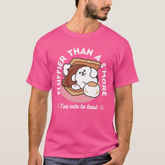 Funny Dog and S’more Design – Kawaii Pet Lover Pun T-shirt (Voorkant)