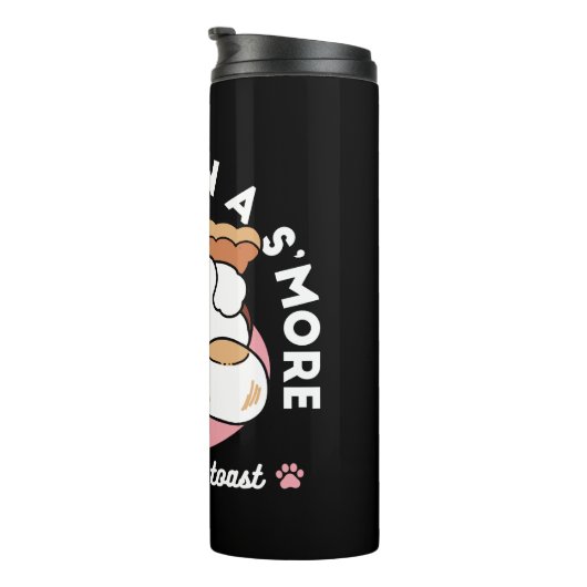 Funny Dog and S’more Design – Kawaii Pet Lover Pun Thermosbeker (Geroteerd rechts)