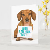 Funny Dog Ate Birthday Cadeau Wenskaart Kaart (Gele Bloem)