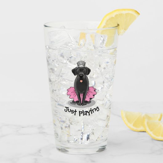 Funny Dog Ballet Princess Black Lab Retriever Glas (Achterkant ijs)