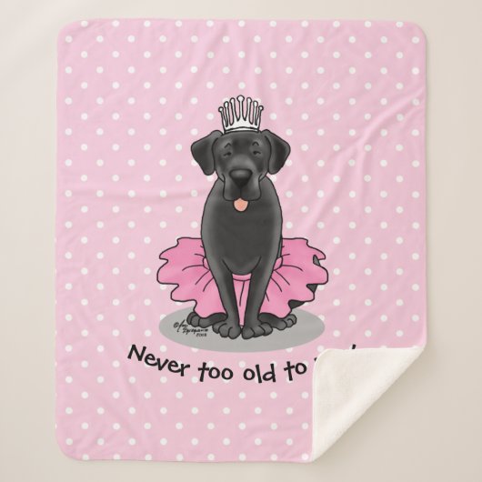 Funny Dog Ballet Princess Black Lab Retriever Sherpa Deken (Voorkant)