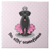 Funny Dog Ballet Princess Black Lab Retriever Tegeltje (Voorkant)