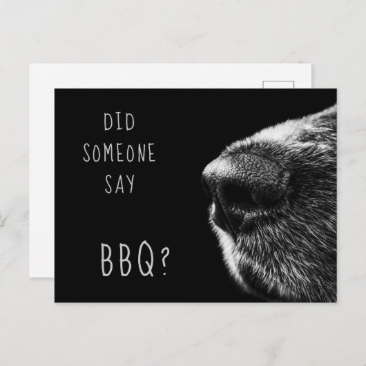 Funny Dog BBQ Uitnodiging (Voorkant / Achterkant)