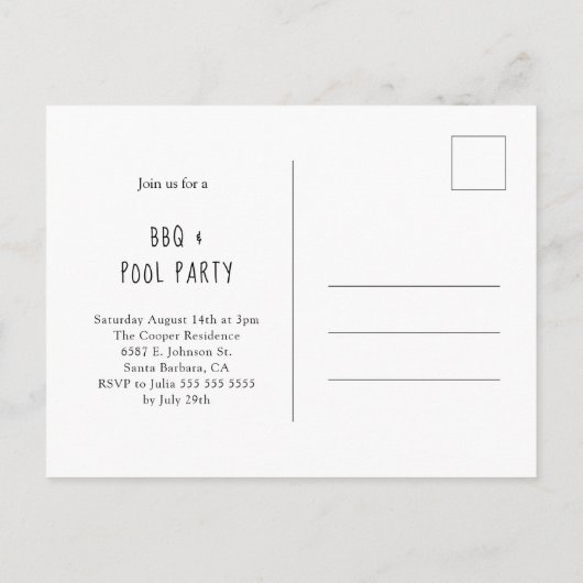 Funny Dog BBQ Uitnodiging (Achterkant)