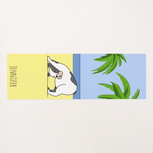 Funny Dog Beach Yoga Mat (Achterkant (horizontaal))