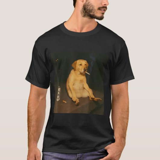 Funny Dog Beer Smoking Meme Sarcastic Dog Lover  T-shirt (Voorkant)
