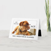 Funny Dog Beer Verjaardag Wenskaart Kaart (Voorkant)