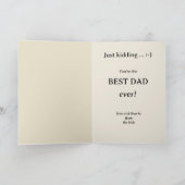 Funny Dog Best Dad Fathers Day Kaart (Binnen)