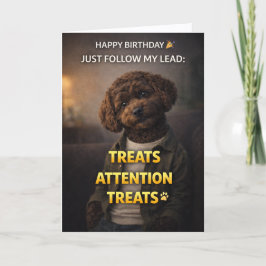 Funny Dog Birthday Card Treats Attention Cockapoo Kaart