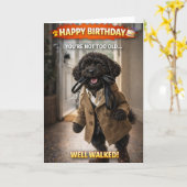 Funny Dog Birthday Card Well Walked Cockapoo Kaart (Gele Bloem)