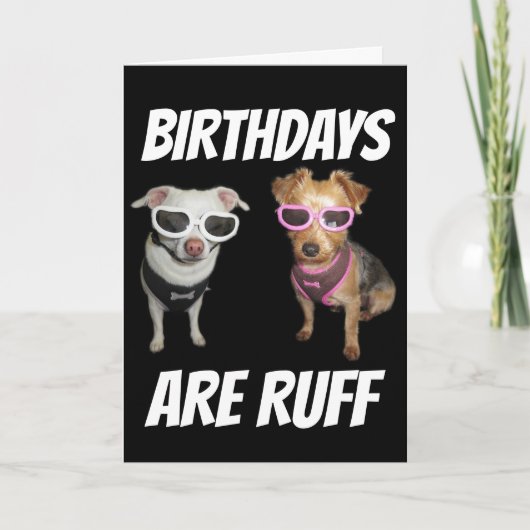 FUNNY DOG BIRTHDAY CARDS, RUFF KAART (Voorkant)